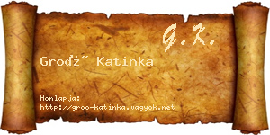 Groó Katinka névjegykártya